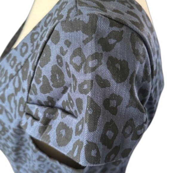 BB Dakota Women's Dress Blue Black Animal Print Bodycon Back Zipper Size 8 NWOT - Picture 8 of 12